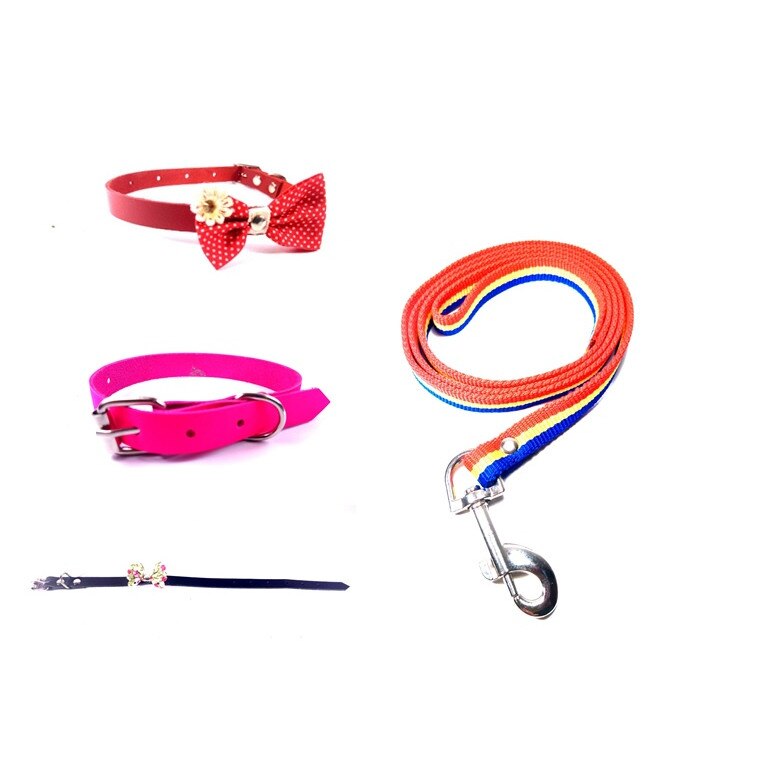 Set 3 zgarzi din piele 10 mm x 31 cm + lesa din chinga gratuit